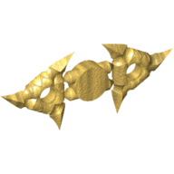Weapon Throwing Star / Shuriken with Textured Grips [Complete Sprue of 2] Perlgold