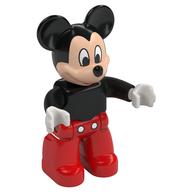 Duplo Figure Mickey Mouse with Nougat Face, Red Legs, White Buttons print Schwarz