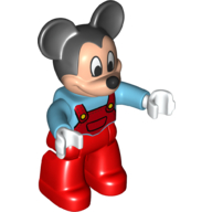 Duplo Figure Mickey Mouse with Red Overalls Medium Azure