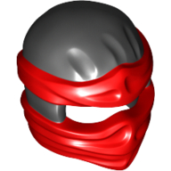 Wrap with Short Back Knot, Red Pattern Schwarz