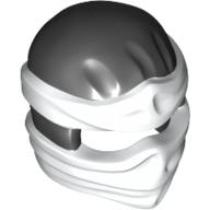 Wrap with Short Back Knot, White Pattern Black