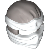 Wrap with Short Back Knot, White Pattern Flat Silver