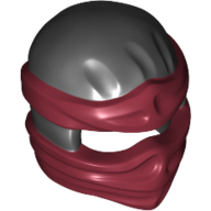 Wrap with Short Back Knot, Dark Red Pattern Black