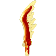 Weapon Sword Serrated with Marbled Red Pattern Trans-Yellow