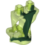 Lower Body, Ghost with Marbled Dark Green Pattern Transparent-Hellgrün
