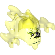 Creature, Ghost, Skreemer Mask with Mouth Lopsided with Pointed Teeth Print in Transparent-Neongrün