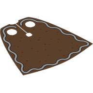 Neckwear Cape, Standard [Spongy Stretchable Fabric] with Medium Nougat Ginger Bread, Red Dots, White Icing Lines print Mittelnougat
