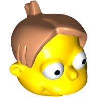 Minifig Head Special, Simpsons, Martin Prince with Nougat Hair Print Gelb