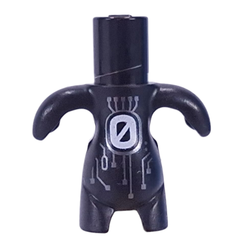 Body Dreamling with Silver Circuitry print Black