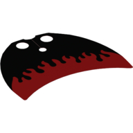 Neckwear Cape, Curved Crescent Shaped with Flames on Black Background Print Dunkelrot