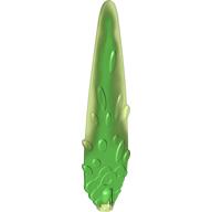 Flame / Vapor Trail 3 × 14 with Axle Hole and Bright Green Marbled Center Pattern Transparent-Hellgrün