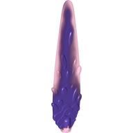 Flame / Vapor Trail 3 × 14 with Axle Hole and Dark Purple Marbled Center Pattern Transparent-Dunkelrosa