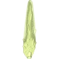 Flame / Vapor Trail 3 × 14 with Axle Hole and Yellowish Green Marbled Center Pattern Opal Trans-Bright Green