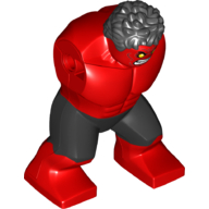 Body Giant, Hulk (Red) with Messy Hair and Black Pants Print Rot