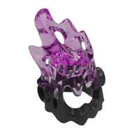 Hood with Side Studs, Trans-Dark Pink Flames Pattern Schwarz