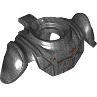 Minifig Neckwear Armor Shoulder Pads with Clip on Back and Armor, Rust Stains print Pearl Titanium