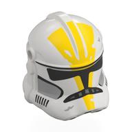 Helmet Clone Trooper Phase 2, Closed Front, Holes for Visor with Black Visor, Yellow Markings print White