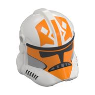 Helmet Clone Trooper Phase 2, Closed Front, Holes for Visor with Orange Markings print White