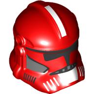 Helmet Clone Trooper Phase 2, Closed Front, Holes for Visor with Black Visor, White Markings print Red