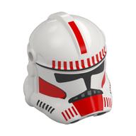Helmet Clone Trooper Phase 2, Closed Front, Holes for Visor with Black Visor, Red Markings print Weiß