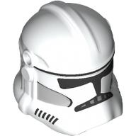 Helmet Clone Trooper Phase 2, Closed Front, Holes for Visor, Light Bluish Gray Sides Print Weiß