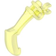 Large Figure Weapon Claw, Bent and Notched with Clip Trans-Neon Green