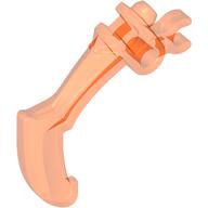 Large Figure Weapon Claw, Bent and Notched with Clip Trans-Neon Orange