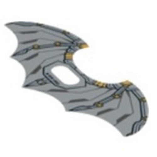 Wings, Extended, Scalloped 5 Points, with Black and Gold Print Trans-Clear
