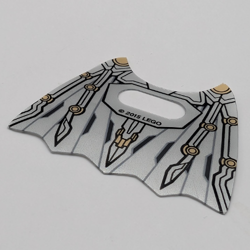 Wings, Collapsed, Scalloped 5 Points, with Black and Gold Print Transparent