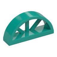 Window 1 × 4 × 1 2/3 with Spoked Rounded Top Dark Turquoise