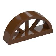 Window 1 × 4 × 1 2/3 with Spoked Rounded Top Reddish Brown