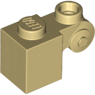 Brick Special 1 × 1 with Scroll with Open Stud Tan