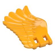 Creature Body Part, Wing 4 × 7 Left with Feathers and Handles for Clips Bright Light Orange