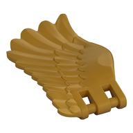 Creature Body Part, Wing 4 × 7 Left with Feathers and Handles for Clips Pearl Gold