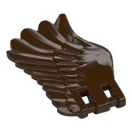 Creature Body Part, Wing 4 × 7 Left with Feathers and Handles for Clips Dark Brown