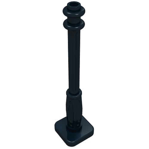 Lamp Post 2 × 2 × 7 with 6 Base Flutes Black