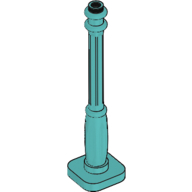 Lamp Post 2 × 2 × 7 with 6 Base Flutes Light Turquoise
