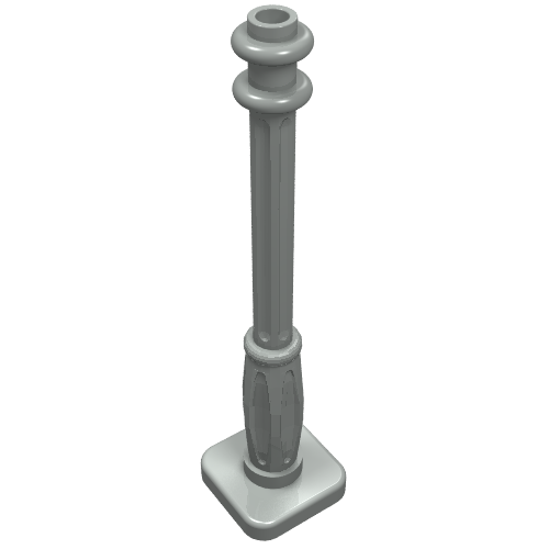 Lamp Post 2 × 2 × 7 with 6 Base Flutes Light Gray