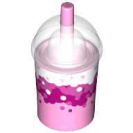 Equipment Cup and Straw with Trans Clear Dome Lid and Liquid Waves and Bubbles Print Leuchtrosa