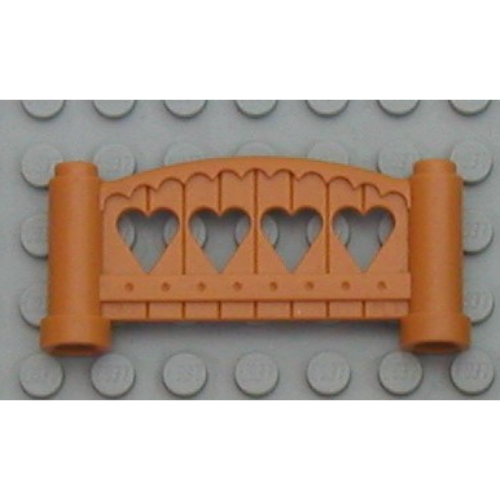 Fabuland Fence 1 × 6 × 2 Rounded Fabuland Orange