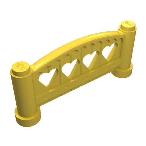 Fabuland Fence 1 × 6 × 2 Rounded Yellow