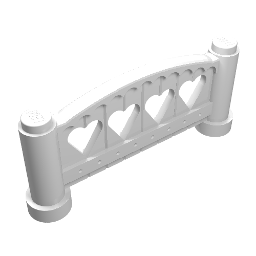 Fabuland Fence 1 × 6 × 2 Rounded White