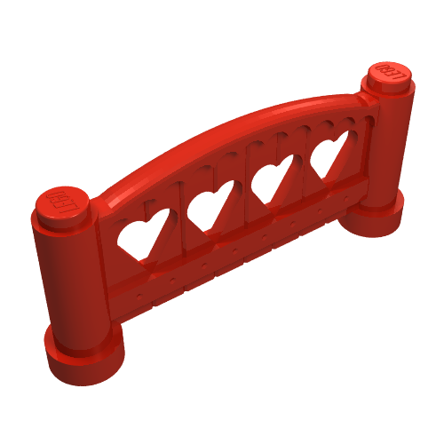 Fabuland Zaun 1 × 6 × 2 abgerundet Rot