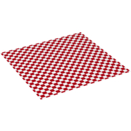 Duplo Blanket 6 × 6 with Red Checkered Pattern Weiß