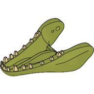 Animal Body Part, Dinosaur, Indominus Rex Lower Jaw with Tan Teeth Olivgrün