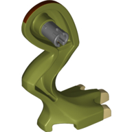 Animal Body Part, Dinosaur, Leg, Right, with Pin and Reddish Brown Markings Print Olive Green