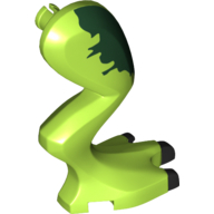 Animal Body Part, Dinosaur, Dilophosaurus Leg, Right, with Black Claws and Dark Green Spots print Lime