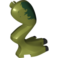 Animal Body Part, Dinosaur, Dilophosaurus Leg, Right, with Black Claws and Dark Green Spots print Olive Green