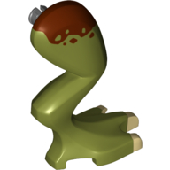 Animal Body Part, Dinosaur, Leg, Right, with Pin and Reddish Brown Markings Print Olivgrün