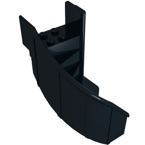 Stairs 6 × 6 × 9 1/3 Curved Enclosed Schwarz